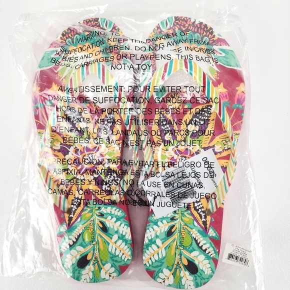 PR: Vera Bradley Flip Flops Rumba SZ 7-8 Medium tropical floral pattern - Picture 4 of 13